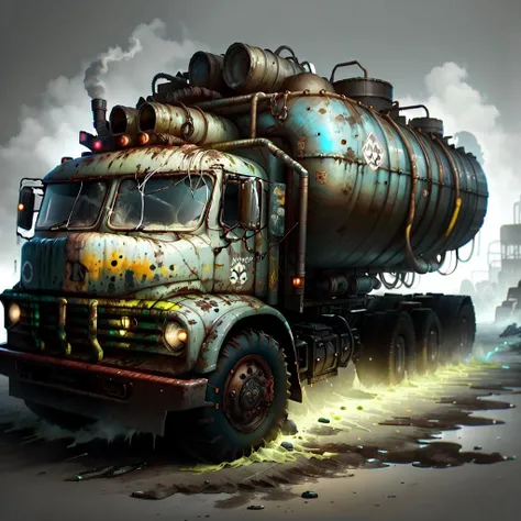 <lora:ToxicPunkAI:.9> ToxicPunkAI truck , detailed, intricate