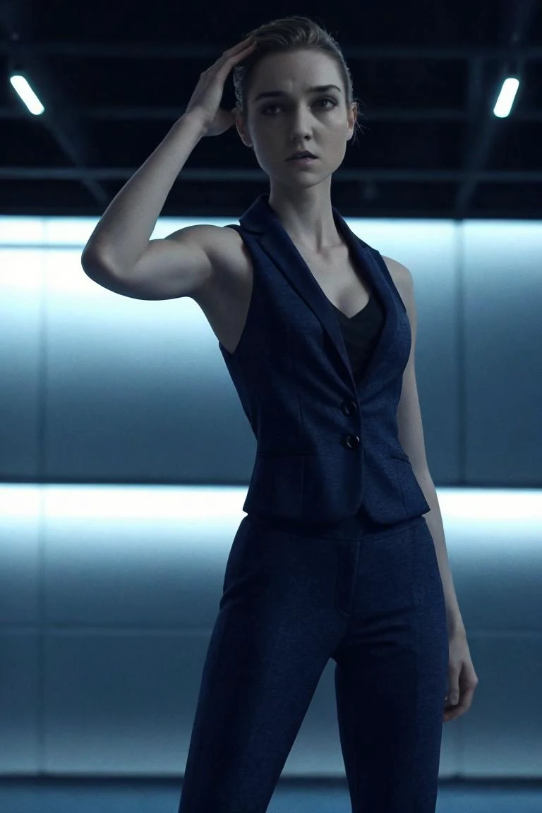 ((masterpiece)) ((best quality)) , photorealistic, detailed character, detailed face, vibrant colors, saturated colors, profesional photo, awarded image of
1girl <lora:Julia_Sarah_Stone_v2:0.76> Julia Sarah Stone, slim body, slender figure, she wears Tuxedo blazer , Anger face expression, Arms stretched overhead, reaching for the sky in A modern, state-of-the-art gymnasium, featuring high-tech fitness equipment and a dynamic, lively atmosphere full body shoot chracter focus