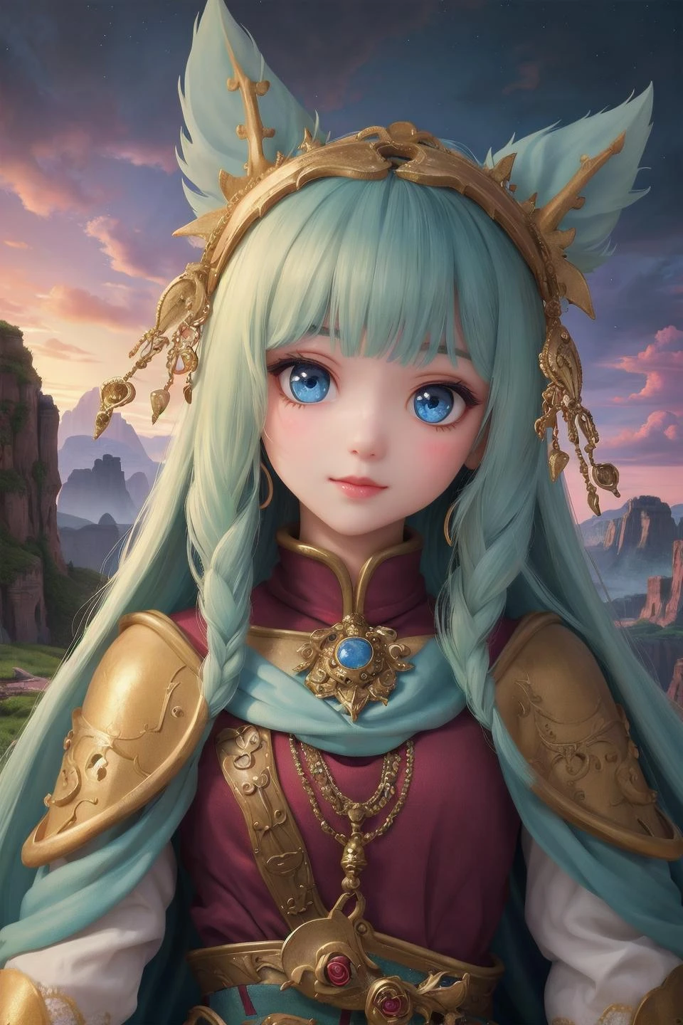 masterpiece,best quality,1girl,fantasy,landscape,beautiful face