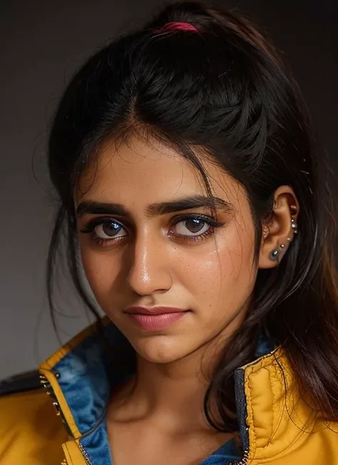 portrait of skswoman, stubborn , wearing outerwear , with Straight hair , background prison epic (photo, studio lighting, hard light, sony a7, 50 mm, matte skin, pores, colors, hyperdetailed, hyperrealistic), <lyco:Priya Prakash VarrierV2:1.0>