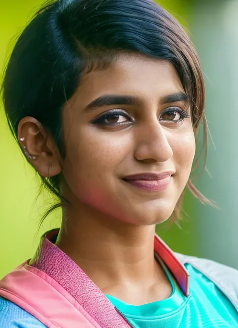 portrait of skswoman, joyful , wearing activewear , with green Asymmetrical haircut , background valley epic (photo, studio lighting, hard light, sony a7, 50 mm, matte skin, pores, colors, hyperdetailed, hyperrealistic), <lyco:Priya Prakash Varrier:1.1>
