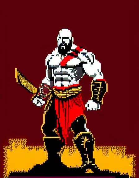 kratos, god of war, full body, nqartst style