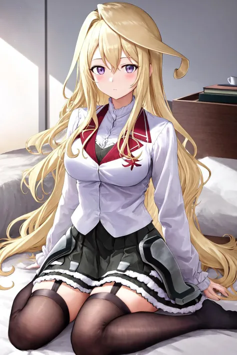 Masterpiece, Best Quality, KaedeDG, 1girl, necktie, sweater vest, breasts, looking at viewer, shirt, long sleeves, solo, backpack, beamed eighth notes, white shirt, collared shirt, medium breasts, school uniform, smile, solo, close-up, lying down