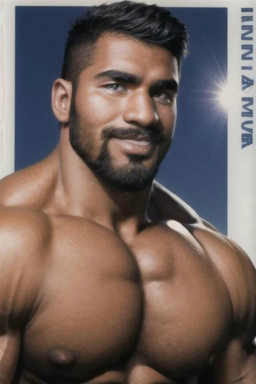 90s headshot, yearbook, 90s style, handsome guy, syanziro,lighting,muscular male,beard