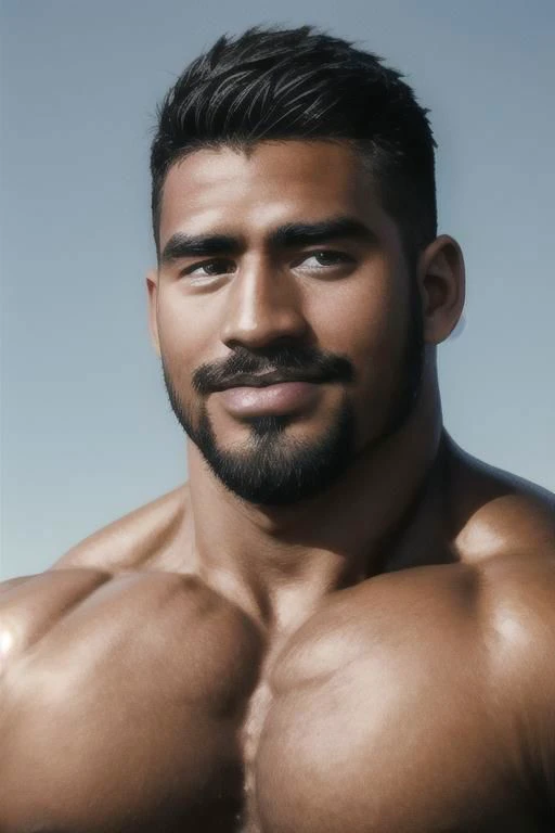 90s headshot, yearbook, 90s style, handsome guy, syanziro,lighting,muscular male,beard