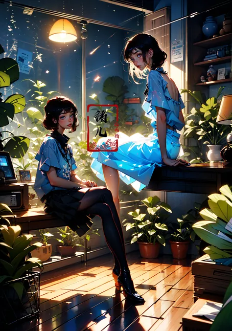 night
1girl,  Milky skin, (shiny skin:1.4)sitCrossed legs, Black transparent pantyhose
<lora:~Q?-3QI\Ys window:0.8>