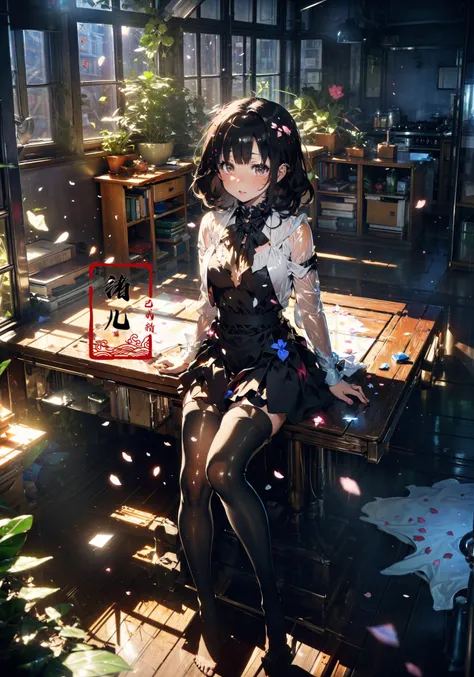 (masterpiece, top quality, best quality, official art, beautiful and aesthetic:1.2),(fractal art:1.2) (Scattered petal:1.1)
1girl,  Milky skin, (shiny skin:1.4)silk stockings
<lora:~Q?-3QI\Ys window:0.8>