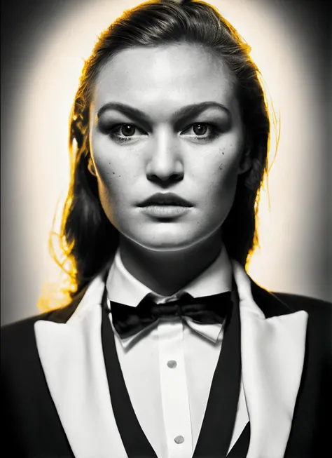 analog style, modelshoot style, portrait of sks woman in tuxedo, (perfect eyes), energetic and colorful streams of light (photo, studio lighting, hard light, sony a7, 50 mm, matte skin, pores, concept art, colors, hyperdetailed), with professional color grading, soft shadows, bright colors, daylight, <lora:locon_juliastiles_v1_from_v1_64_32:1.3>