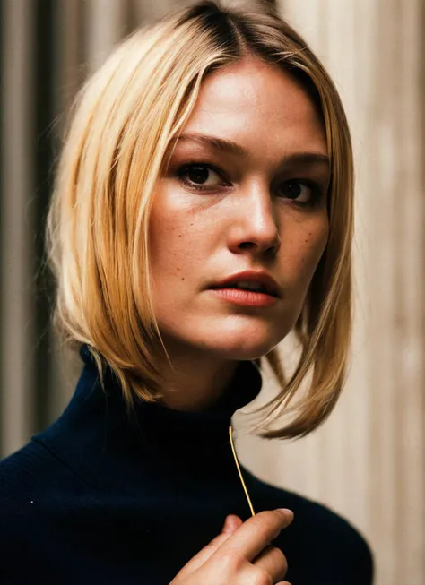 analog style, modelshoot style, A stunning intricate full color portrait of (sks woman:1), wearing a black turtleneck, epic character composition, by ilya kuvshinov, alessio albi, nina masic, sharp focus, natural lighting, subsurface scattering, f2, 35mm, film grain, <lora:locon_juliastiles_v1_from_v1_64_32:1.3>