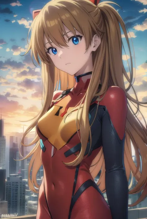 asukalangley, <lyco:asuka langley soryu rebuild-lyco-nochekaiser:1>, 
asuka langley soryu, (souryuu asuka langley:1.2), long hair, bangs, blue eyes, brown hair,
BREAK bodysuit, pilot suit, plugsuit, (red bodysuit:1.5), interface headset,
BREAK outdoors, city, sky, cloud, sun,
BREAK looking at viewer, (cowboy shot:1.5),
BREAK <lyco:GoodHands-beta2:1>, (masterpiece:1.2), best quality, high resolution, unity 8k wallpaper, (illustration:0.8), (beautiful detailed eyes:1.6), extremely detailed face, perfect lighting, extremely detailed CG, (perfect hands, perfect anatomy),