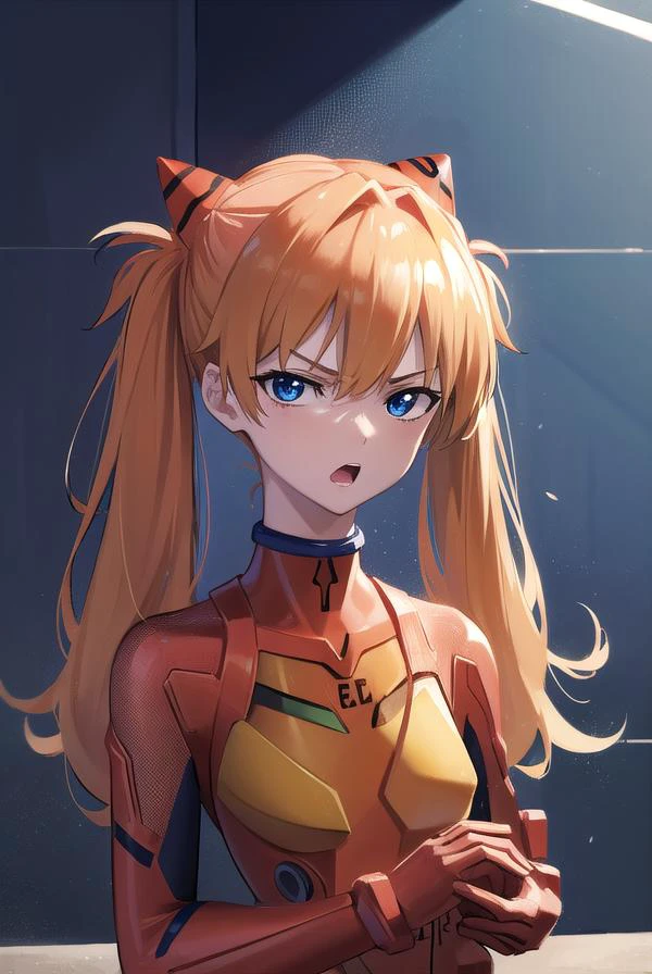 asukalangley, <lyco:asukalangleysouryuu-lyco-nochekaiser:1>,
asuka langley soryu, (souryuu asuka langley:1.5), blue eyes, hair between eyes, headgear, interface headset, orange hair, two side up, <lora:gekioko_v200:0.8>, angry, open mouth,
BREAK bodysuit, long sleeves, plugsuit, red bodysuit,
BREAK outdoors, city,
BREAK looking at viewer, (cowboy shot:1.5),
BREAK <lora:GoodHands-beta2:1>, (masterpiece:1.2), best quality, high resolution, unity 8k wallpaper, (illustration:0.8), (beautiful detailed eyes:1.6), extremely detailed face, perfect lighting, extremely detailed CG, (perfect hands, perfect anatomy),