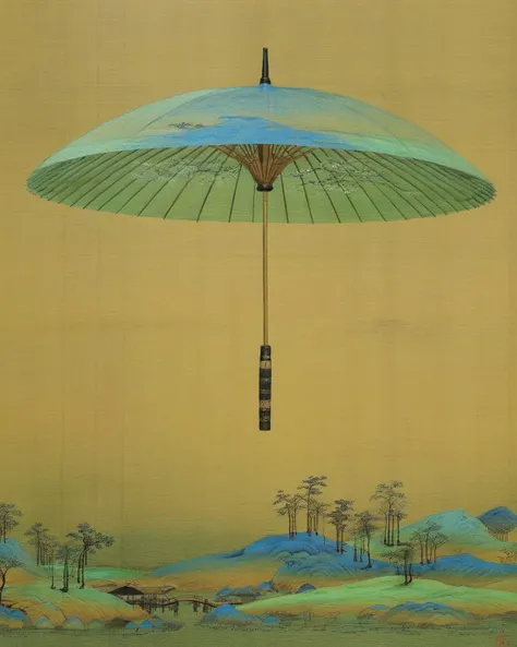SongQiLi,<lora:qili-sdxl_v1-000010:0.8>an oil paper umbrella,solo,simple background,