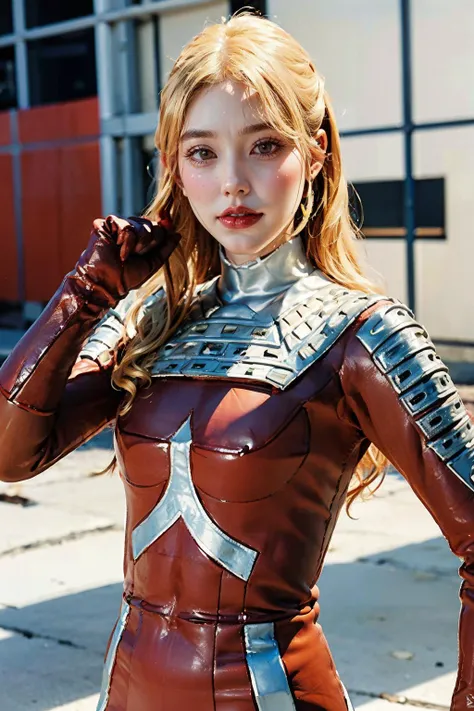 ((masterpiece), (best quality), ultra high res, highres, (raw photo:1.2), (photorealistic:1.4), Exceptional detail, dramatic lighting, highres, 8k, absurdres,
1girl, blonde hair, wavy hair, UltraSeven body girl face, outdoor, monster, epic battle,
ulzzang-6500:0.7, <lora:UltraSeven:0.75> , <lora:FilmG4:0.3> <lora:jcly_v1:0.45>