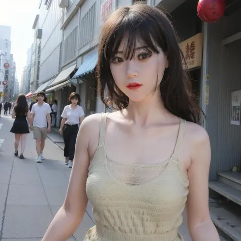 (Top Quality, 16k, Masterpiece: 1.3)), 1 Girl, Sharp Focus: 1.2, Beautiful Women with Perfect Figure: 1.4, Slender Abs: 1.2, (((Short Bob Hair)), ((Small: 1.4)), ((Beautiful Face Idol: 1.3)), (Blouse 1.5)), Very detailed face and skin texture, Detailed eyes, Double eyelids, (((Pause)), (Seductive)), walking,Shwedagon pagoda road
