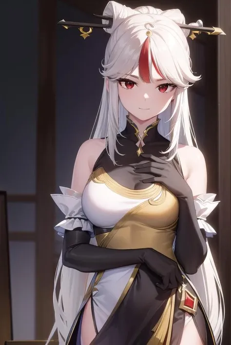 1 woman Sitting, crossed legs, smile, looking at the viewer, blushing, detailed face, (masterpiece),detailed eyes, highly detailed eyes , silver hair, red eyes,
masterpeace, best quality, (extremely detailed CG:1.3), highly detailed faces