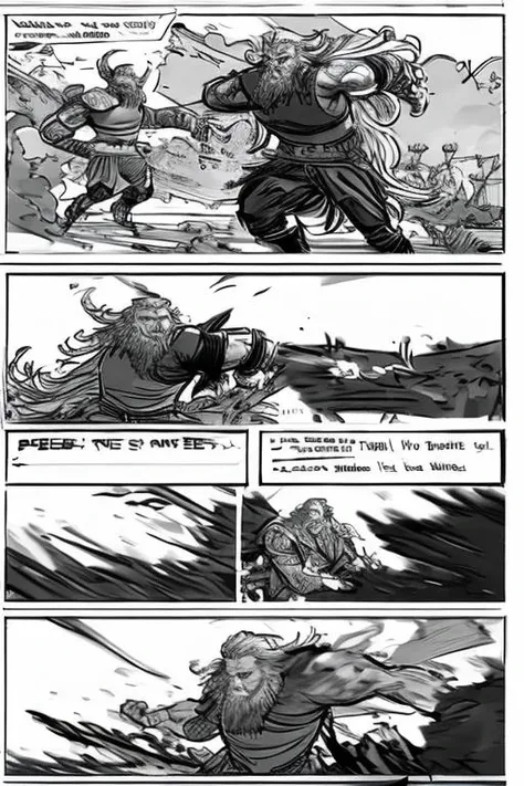 storyboard_style viking with tattoo, action scene <lora:Storyboard:1>