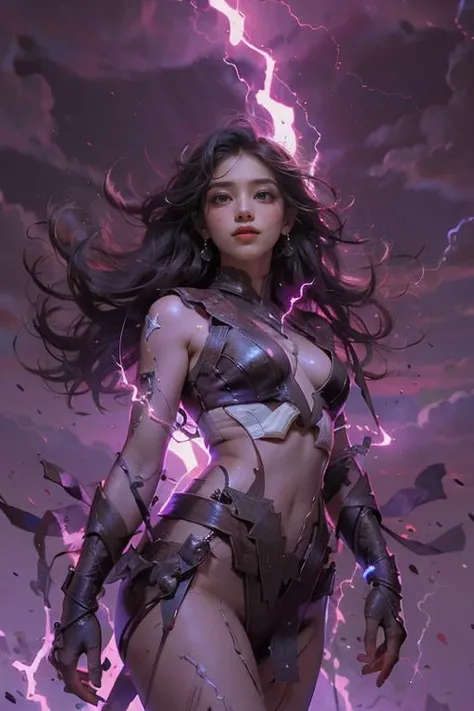 Best quality,masterpiece,ultra high res,,leilinggeng,lightning,,Lots of lightning,drawing,lightning elemental energy towards himself,<lora:leilinggeng:0.8>,Beautiful girl,The body is wrapped in lightning,