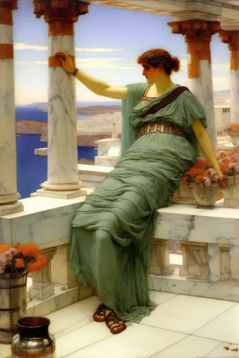 <lora:Lawrence Alma Tadema Style:1>Lawrence Alma Tadema Style - sir lawrence alma-tadema greece dynamic perspective