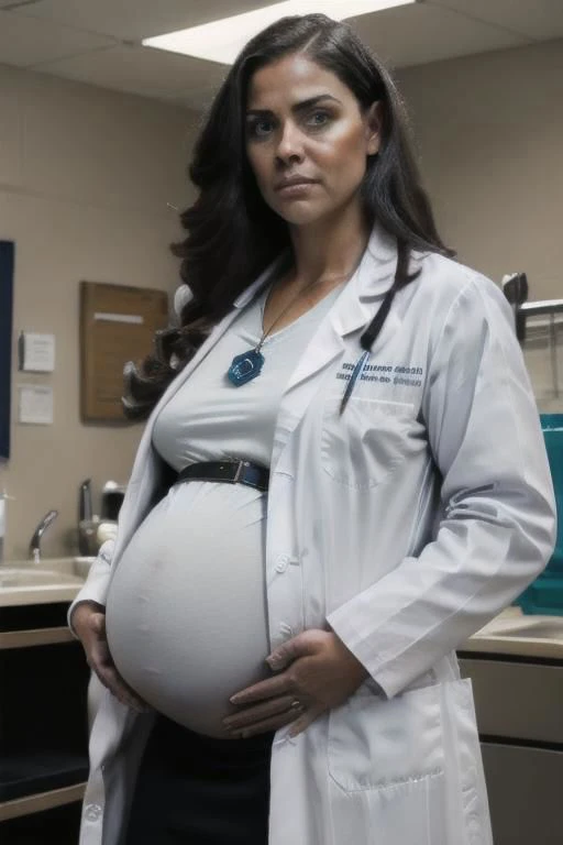 1 adult woman, full body,
civitai-chan, braided bangs, labcoat, shirt tucked in,
(in pain facial expression, Pregnant belly, holding belly),
black skirt, pencil skirt, pantyhose, necklace, belt
eyedirection, eyes,
8k,