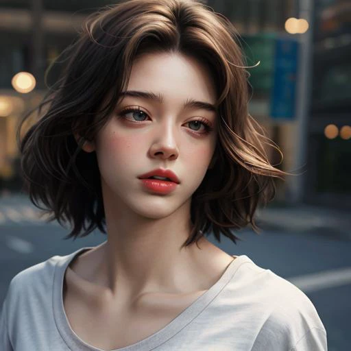 girl,<lyco:eyedirectionV1.8:0.3>,eyedirection,eyes down looking below,(plain shirt:1.4),(solo, portrait:1.2),(best quality, high quality:1.1),ultra detailed 8k cg,realistic,portrait,