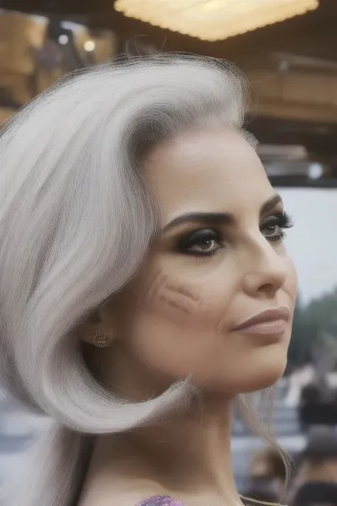 1 adult woman with a couple of wrinkles,
upper body shot,
CyberRogueOld,
facing the viewer,
eyedirection, looking above,
with face of lady gaga
detailed garments, solo focus, aesthetic composition, 8k,