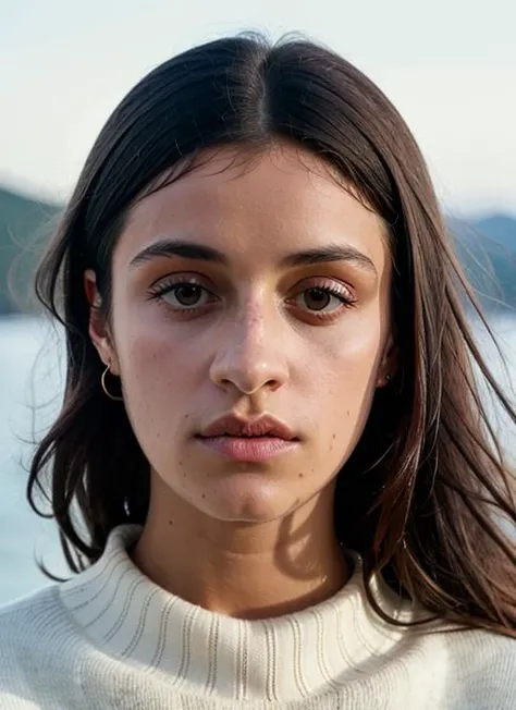A stunning intricate color close up portrait of (sks woman:1) , wearing Skirt and a sweater, epic character composition, sharp focus, natural lighting, subsurface scattering, f2, 35mm, film grain, , by Dominique Issermann, <lora:lora-small-anya-chalotra-v1:1>
