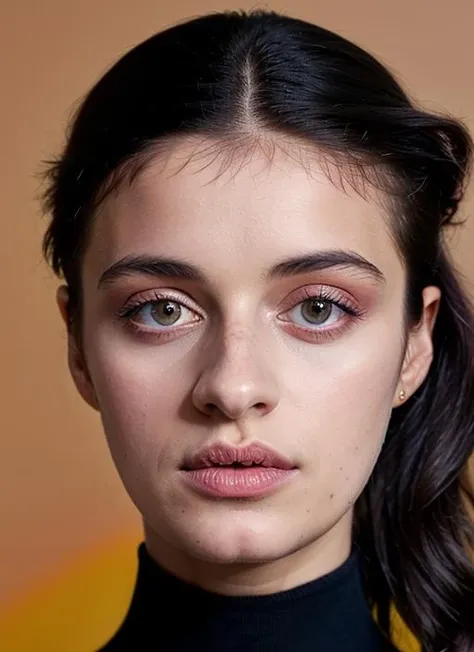 close up portrait of sks woman , by Flora Borsi, style by Flora Borsi, bold, bright colours, ((Flora Borsi)), by Guy Bourdin, <lora:lora-small-anya-chalotra-v1:1>