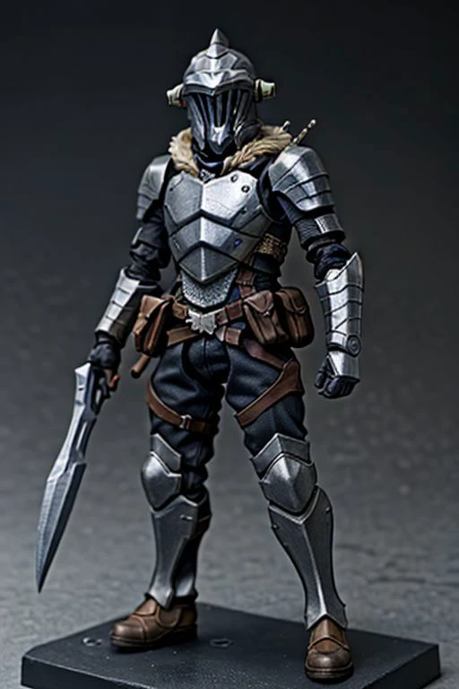 1 man, goblin slayer, plastic collectable action figure
solo focus, high quality skin texture, detailed clothes, aesthetic composition, 8k
looking at the viewer