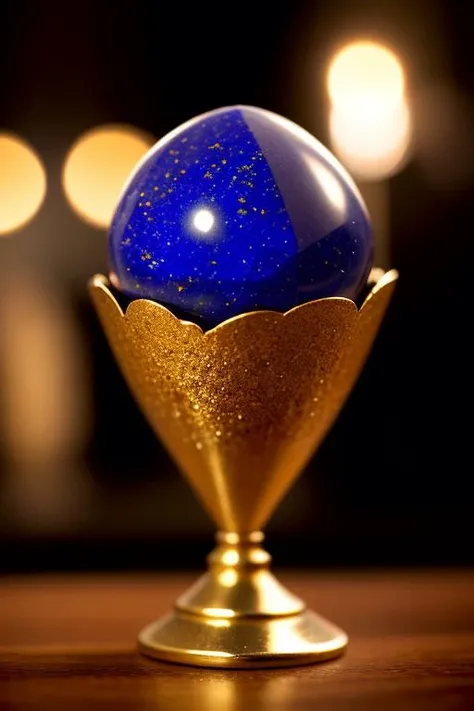 an concept art of alchemic element - Lapis Lazuli: A deep blue gemstone with golden pyrite flecks, often used in ancient art and jewelry. This scene, with its magical lighting and exquisite focus on intricate details, will leave viewers spellbound, transporting them to a world of enchantment and beauty, regardless of the object it embraces., on table, rim lights, digital art, focus on subject, duch angle, clsoe shot, closeup, focus on material and structure, masterpiece, ultrasharp, intricated details