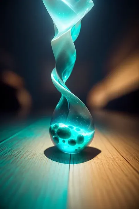 an concept art of alchemic element - Larimar: A sky-blue gem with white streaks, evoking the serenity of tropical waters. The camera's angle frames the subject in a way that unveils its essence, unveiling secrets that lie within its form. Shadows and highlights create a harmonious symphony, revealing an extraordinary interplay of light and darkness, unveiling layers of depth that leave us captivated., on table, rim lights, digital art, focus on subject, duch angle, clsoe shot, closeup, focus on material and structure, masterpiece, ultrasharp, intricated details