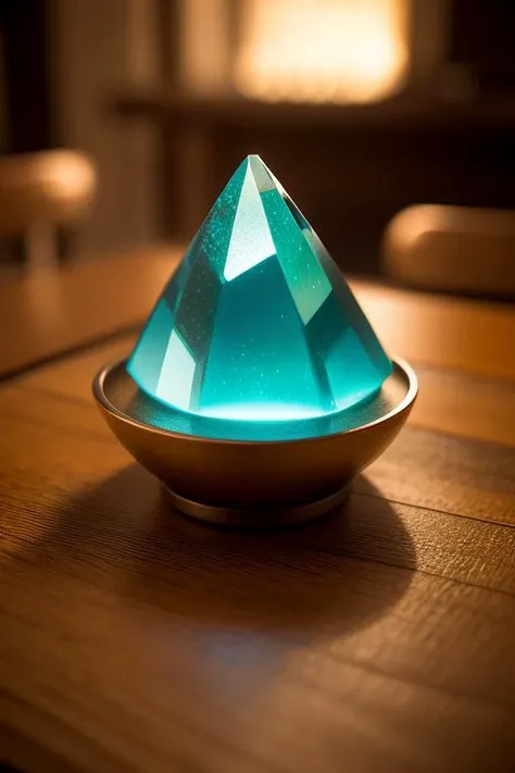 an concept art of alchemic element - Aquamarine: A pale blue or greenish-blue gem with a crystal-clear appearance, reminiscent of ocean waters. As the magical light cascades over the scene, it accentuates the scene's enchantment, instilling a sense of awe and delight. Every detail sparkles with a touch of the extraordinary, while the background fades into an alluring blur, focusing our gaze solely on the captivating subject., on table, rim lights, digital art, focus on subject, duch angle, clsoe shot, closeup, focus on material and structure, masterpiece, ultrasharp, intricated details