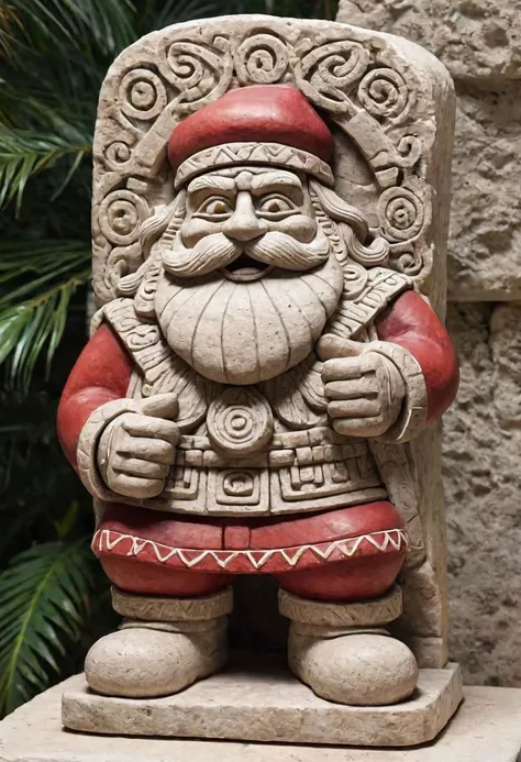 Santa Claus Mayan Stone Sculpture