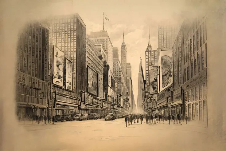 a portrait drawing of new york <lora:Concept Art v1-000008:1>