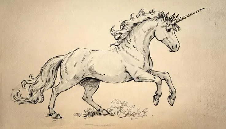 a drawing of a unicorn <lora:Concept Art v1:1>