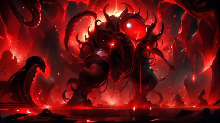 (masterpiece, best quality, fullscreen), [(full body:1.1)::0.1] (photo of a big flesh [magical being:creature:0.4]:1.3), <lora:EYES snake-eyes:0.4> snake eyes, (Luminescent raw skin:1.2), (several Bohemian fleshy Plantigrade Appendages:1), (Prehistoric Spherical body with Rodent head and with several Tentacle:1), (surrounded by many giant tendrils Convection all around:1.4), (background in a flesh and blood hell landscape:1.4), (shiny and glowing lighting:1.2), (<lora:EFFECT 80sHorror_Background:0.6> 80SHORROR,BLOOD EVERYWHERE BACKGROUND), <lora:EFFECT glowingveins-nvwls-v1:0.4> glowingveins, (<lora:EFFECT BloodMagic:0.5> bloodmagic and magical energy and blood), , <lora:MONSTER kUglyCreaturesV2:0.4> U61yCre4ture, , (look at the viewer:1.2), , <lora:SLIDER muscle_slider_v1:0.5>,, <lora:QUALITY add_detail:0.2>, <lora:QUALITY Space - [Background] - Version 1:0.7>, (Full body Shot, Shallow Focus Shot, Low Angle Shot:[1.2:0.5:0.1]), heavily detailed, eerie, stygical, (asymmetric composition:1.6), (sharp focus), , (no humans), tremely detailed, detailed ink illustration, intricate line drawings, by Yoshitaka Amano, Ruan Jia, Kentaro Miura, Artgerm, detailed, trending on artstation, hd, masterpiece