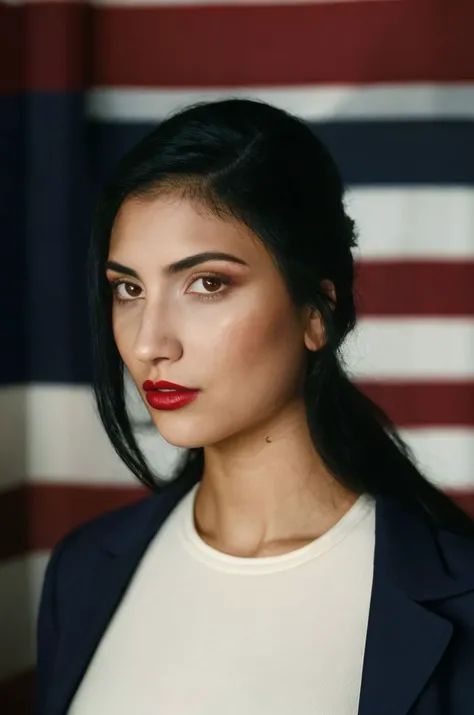 A full color portrait of a 27 year old latina,wearing  a navy blue coat, in a shadow-cast corner <lora:NightphotoV1-0:0.4>, lipstick,epic character composition,by ilya kuvshinov, alessio albi, nina masic,sharp focus, subsurface scattering, f2, 35mm, film grain <lora:yasmine:1>