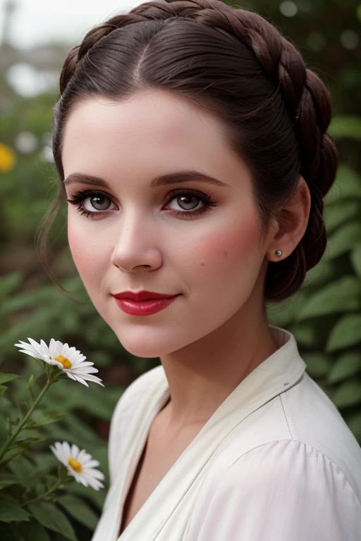 <lora:princessleia-v3:0.4>, princessleia,(epic) , ,photo of a woman, , ((fifties dress, garden, shovel, dirty face)), smiling, (lipstick, blush, eye shadow), ((best quality, masterpiece, extreme details, high resolution):1.2),((detailed eyes, beautiful eyes, detailed face, beautiful face):1.2)