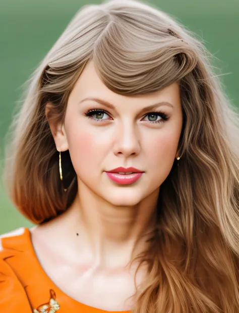 Taylor Swift, smile, bright smile, teeth, has personality, background is gradient, stage lighting, original simulation style, captivating gaze, captivating expression. The background should be neutral and simple, pay close attention to details such as highlights and shadows on his face and hair to create a realistic and realistic image. Try different lighting techniques to enhance the mood and atmosphere of your portrait. Highly Detailed Skin, Skin Detail, Sharp Focus, Volumetric Fog, 8K UHD, SLR, High Quality, Film Grain, Fujifilm XT3, (Best Quality: 1.4), (Masterpiece: 1.4), (Detail: 1.3), (Best Quality: 1.4), (Masterpiece: 1.4), (Detail: 1.3), (Color Gradient Background: 1.5, Close Up: 1.5), (Realism: 1.4), (Best Quality: 1.0), (Super High Resolution: 1.0)