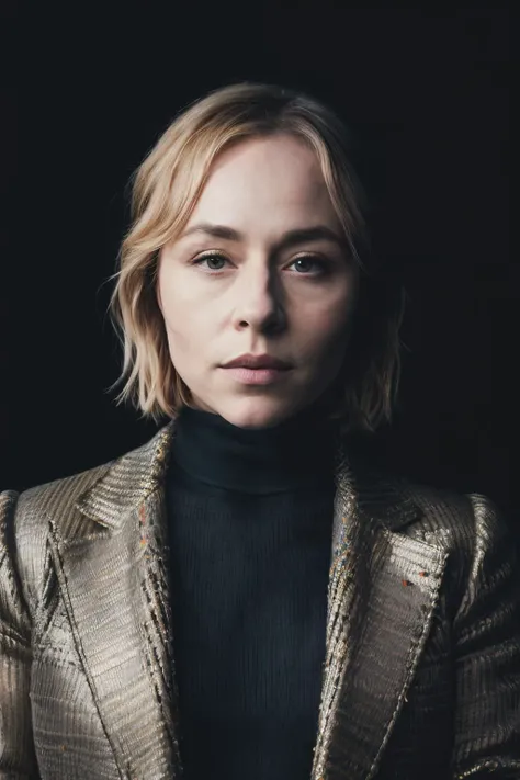 A stunning intricate full color portrait of sarahGold1, wearing a black turtleneck, epic character composition, by ilya kuvshinov, alessio albi, nina masic, sharp focus, natural lighting, subsurface scattering, f2, 35mm