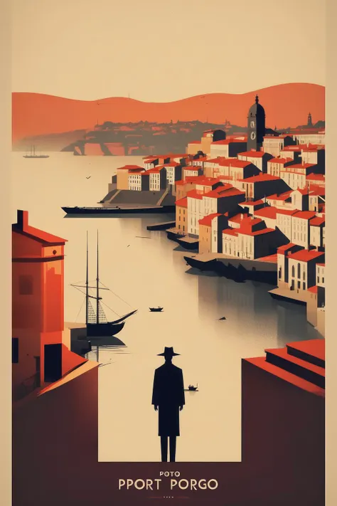 <lora:Olly Moss Style:1>Olly Moss Style - poster, art print, vintage, modern, minimalist, Porto Portugal,Photography,masterpiece, trending on Artstation and Dribbble.