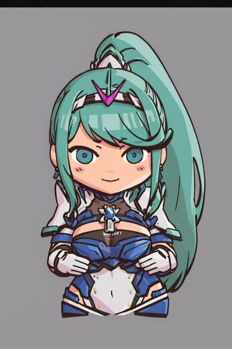 Bomisery,  chibi, 1girl,  white background, straight-on, gold hair, gray hair
<lora:bofuri_extract_convP01_linearP04:1>
