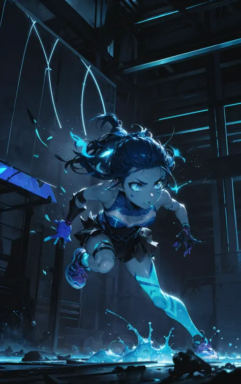 1girl, rendered in rtx, fluorescent blue hue, High quality, Wire sculpture, Sharp [Glittering|Ethereal] athletic Female Murloc, Worn-Out hair styled as Twist braid, Agfacolor, League of Legends Splash Art, Academism, Kinemacolor, pixiv<lora:InstantPhotoX3:0.3>