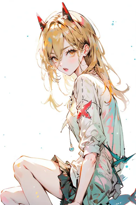 masterpiece, best quality, ,sitting,dress,girl,cat ears, <lora:csm_power:1> power \(csm\), sharp teeth,shark teeth, spikey teeth, symbol-shaped pupils, cross-shaped pupils,blonde hair,yellow eyes <lora:gakuen_anime:1>