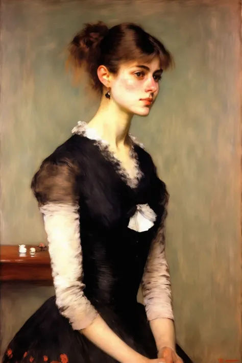 <lora:William Merritt Chase Style:1>William Merritt Chase Style - A portrait of an elegant, lithe young woman