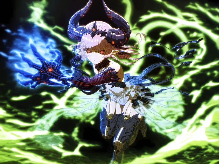 score_9,score_8_up,score_7_up,score_6_up,source_anime,<lora:MeMaXL_V3:1>, <lora:naipony2:0.8>,
masterpiece,8k,uncensored,(highres:1.3),high resolution, unity 8k wallpaper, detailed face, detailed CG, (perfect hands, perfect anatomy), Beautiful eyes,detailed eyes, lizrider, pink hair, hair bun, pointy ears, curled horns, blue eyes, dragon tail, tiara,see-through blue leotard,see-through blue strapless dress, bare shoulders (flat chest:1.2), corruption,corrupt_girl,curvy body, thick thighs, wide hip, red eyes, gentle smile, short blunt bangs hair, sci-fi, laboratory, purple theme, sexy, corruption bodysuit, see-through leotard, glowing red lines, many red lines on body, dark and evil theme, magical girl, corruption, blunt bangs, shiny skin,puffy sleeves, thick thighs, wide hip, glowing pubic tattoo, tentacles living clothes,
full body,leaning_forward,fighting_stance,lightning effect,(motion lines:1.2),(motion_blur:1.1),(running:1.1),
<lora:yoneyamaiXL_JS2_lokr_V12:0.8>, <lora:add-detail-xl:1>, japanese, ultra detailed, serious, best quality, amazing quality, very aesthetic, absurdres, masterpiece, best quality,spotlight,masterpiece, best quality, high quality, highres, absurdres, caustics, offcial art, anime screencap,