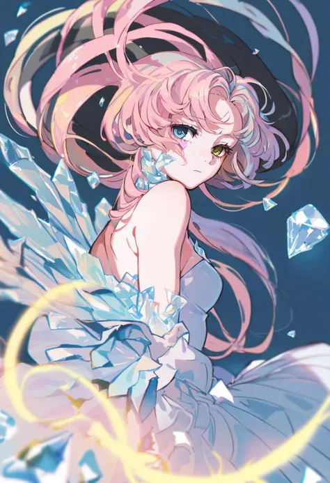 beautiful detailed glow, Floating ice crystals, (ultra-detailed:1.2100000000000002), (illustration:1.2100000000000002), soloï¼girlï¼Dark skinï¼black eyesï¼white hairï¼disheveled hairï¼Loose hairï¼White glossy loose long hairï¼White off shoulder dressï¼barefootï¼, profile, white hair, half-closed eyes, very long hair, bare back, low-tied long hair, gradient hair, black hair, aqua hair, closed eyes, expressionless, absurdly long hair, sad, multicolored hair, ice, pink hair, multicolored background, heterochromia, blue eyes, white dress, bare shoulders, jitome, blue hair, yellow eyes, long dress, from side, facial mark, sidelocks, ice crystal, :|, blue background, floating, long hair, parted bangs, looking at viewer, dress, facing viewer, closed mouth, personification, facing away, floating hair, looking ahead, blonde hair,
score_9, score_8_up, score_7_up, score_6_up, (masterpiece:1.2100000000000002), (best quality:1.3310000000000004)
<lora:yoneyamaiXL_P6_lokr_V4236:0.95>