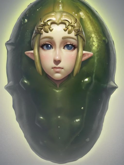 best quality, masterpiece, highres, detailed, perfect anatomy, <lora:Style - add_detail:0.1>, Picklefy, pickle, science experiment, pickle body, pickle with human face,  <lyco:Pickle-fy-10:1.0>, 1girl, princess zelda,