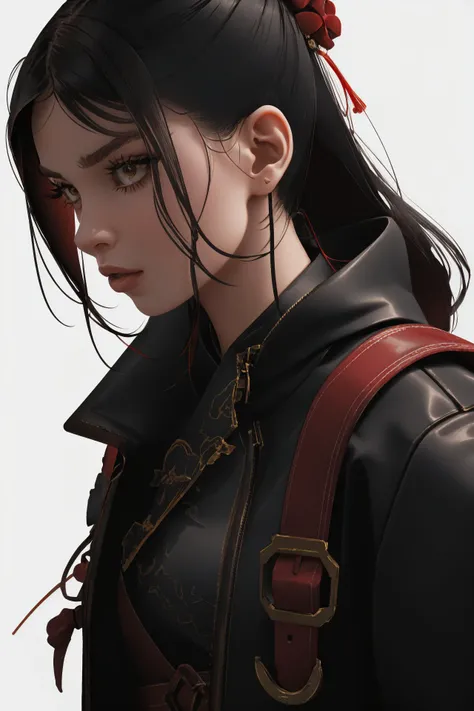 ASCIIcm550,
portrait, solo, half shot, detailed background, detailed face, (imperial chinese theme:1.1), explorer, sneaking, dynamic movement, stoic, tattered leather clothes, coat, artifact, straps, lantern, dark dungeon background, remains of ancient civilization, shadows, ominous, dark cinematic atmosphere,
