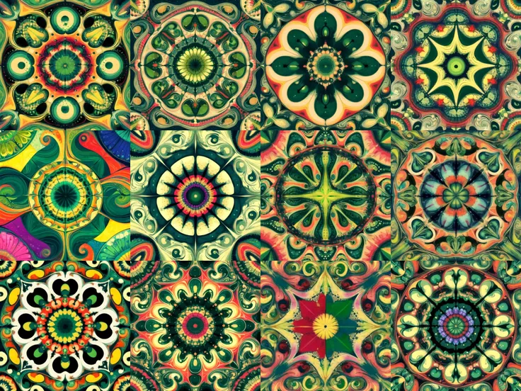p4a psychedelic green world <lora:p4a_mandala_v1_hard_a-lora-e20:1>