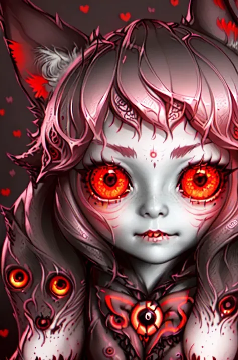 a portrait of a cute (catgirl) by (dr-strange), made of (trypophobia) eyes<lora:creepy:0.5>
